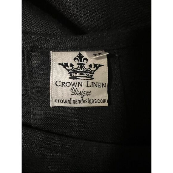 Crown linen designs Lagenlook Black Bella Bell Sleeve Top 100% European linen Tu - Picture 7 of 7